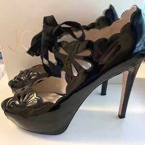Joan & David Cicilee black patent leather heel